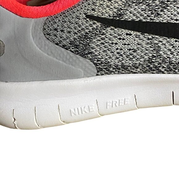 Nike Free Run 2017 Youth Girls' Wolf Grey Pink Running Shoes - Picture 5 of 8